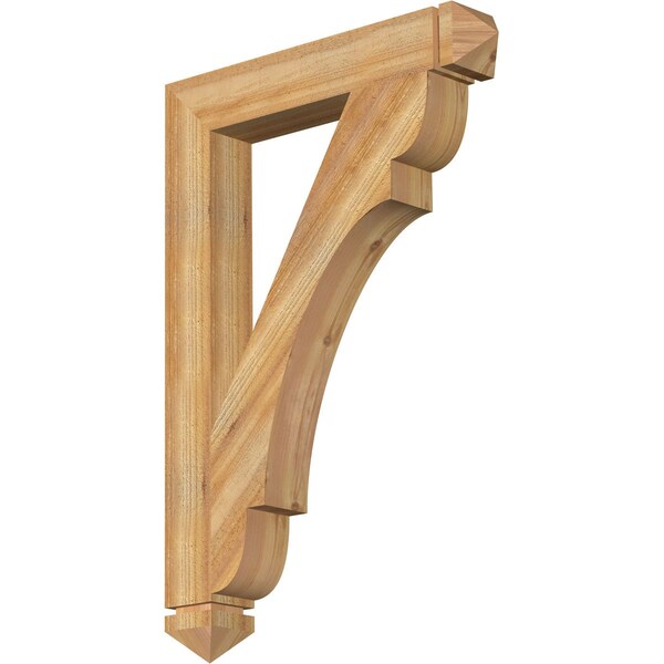 Ekena Millwork Olympic Arts & Crafts Rough Sawn Bracket, Western Red Cedar, 4"W x 26"D x 38"H BKT04X26X38OLY03RWR - main